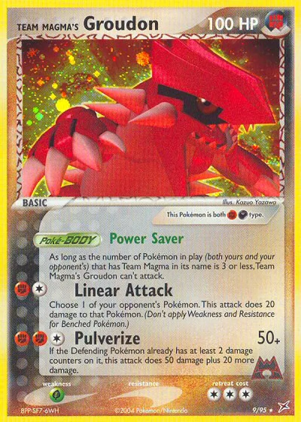 Team Magma's Groudon Pokémon Team Magma vs Team Aqua #9 Reverse Holo
