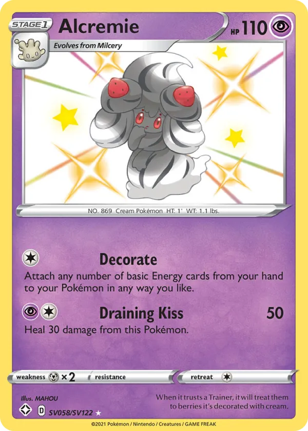 Alcremie Pokémon Shining Fates Shiny Vault #SV058 Holo