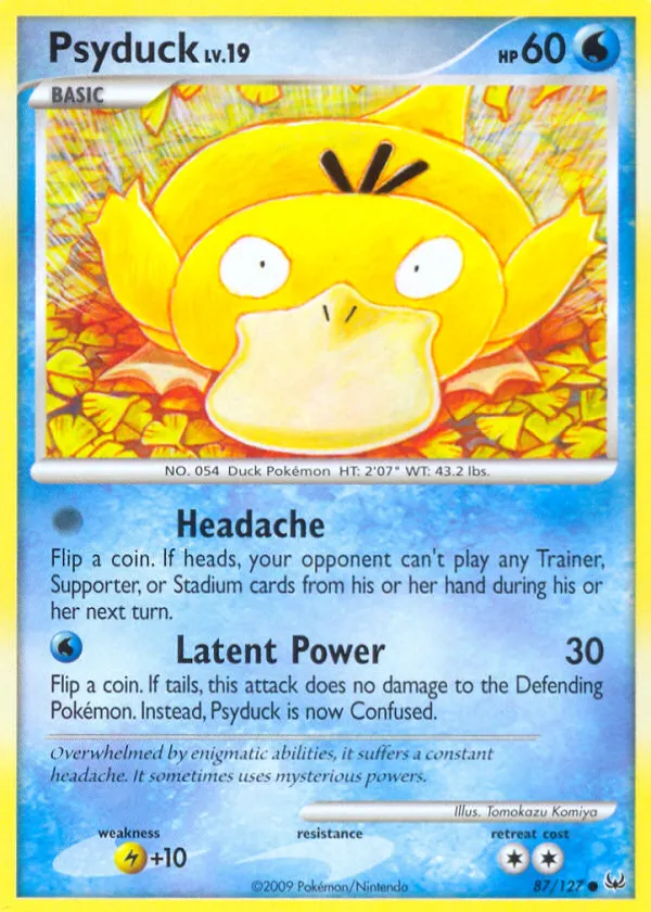 Psyduck Pokémon Platinum #87 Reverse Holo