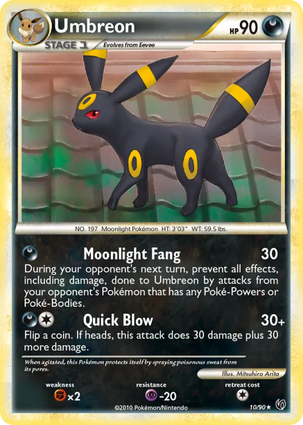 Umbreon Pokémon HS—Undaunted #10 Reverse Holo