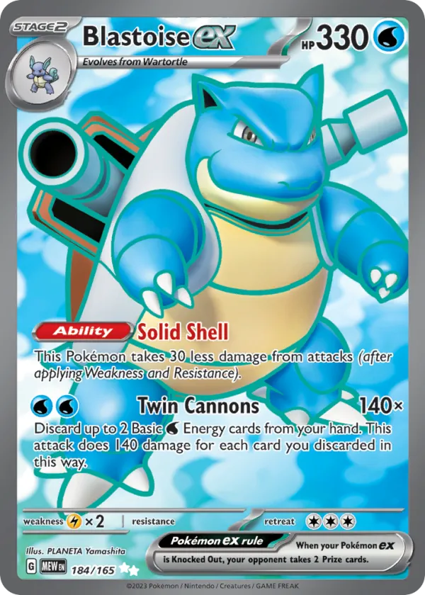 Blastoise ex Pokémon 151 #184 Holo