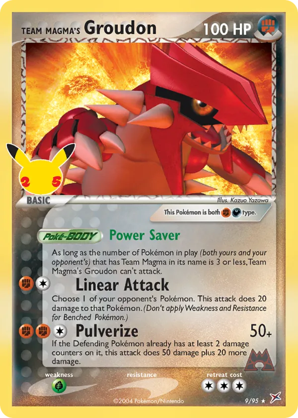 Team Magma's Groudon Pokémon Celebrations: Classic Collection #9 Holo