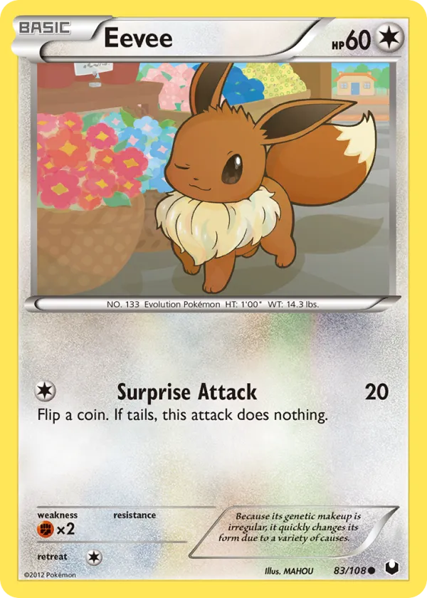 Eevee Pokémon Dark Explorers #83 Reverse Holo