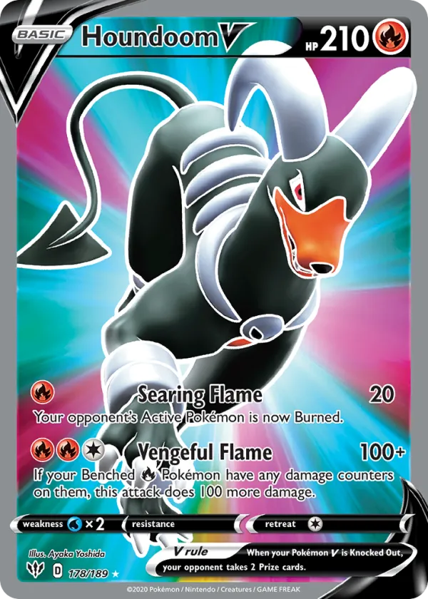 Houndoom V Pokémon Darkness Ablaze #178 Holo