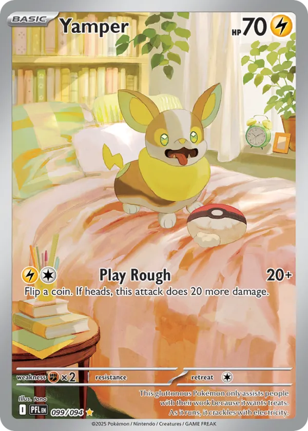 Yamper Pokémon Phantasmal Flames #99 Holo
