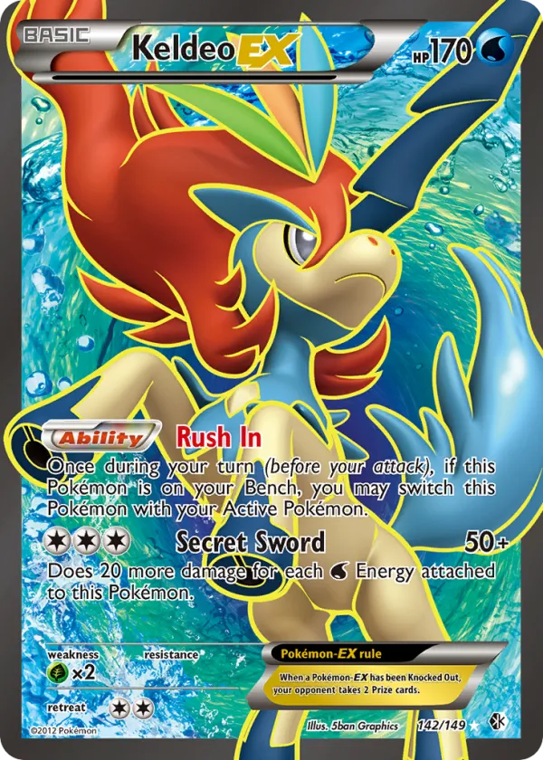 Keldeo-EX Pokémon Boundaries Crossed #142 Holo