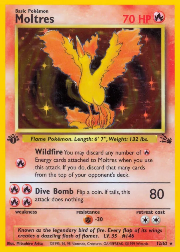 Moltres Pokémon Fossil #12 Unlimited Holo