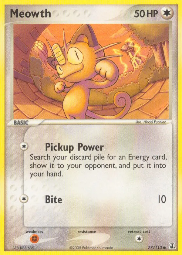 Meowth Pokémon Delta Species #77 Reverse Holo