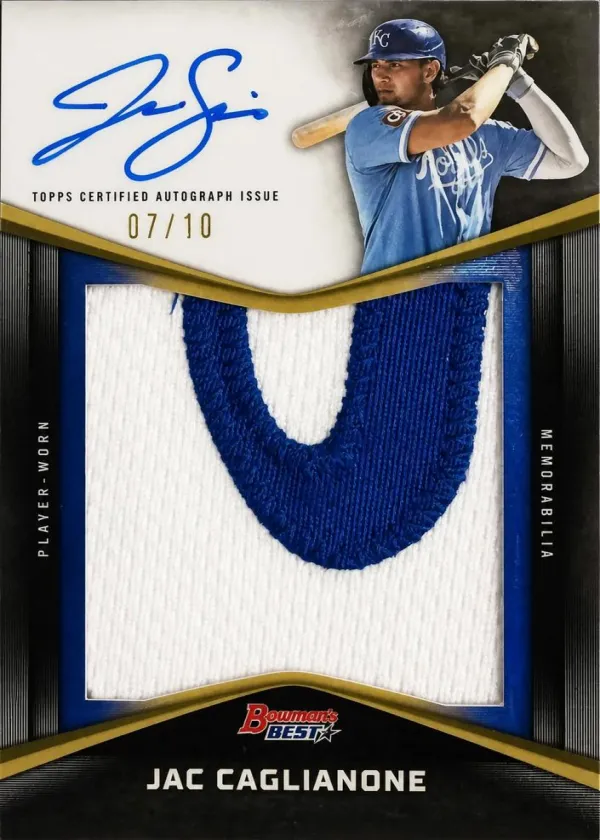 Jac Caglianone 2025 Bowman's Best Prospect Patch Autographs Baseball Black Refractor #PPA-JC