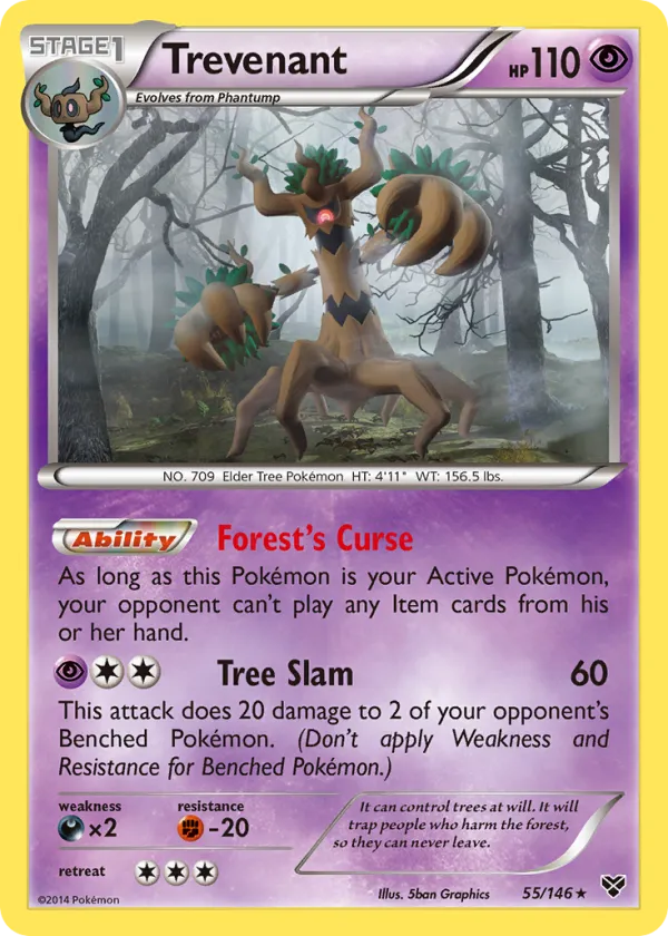 Trevenant Pokémon XY #55 Reverse Holo