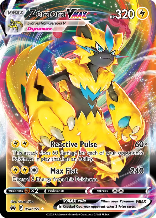 Zeraora VMAX Pokémon Crown Zenith #54 Holo