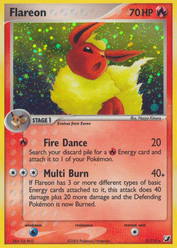 Flareon Pokémon Unseen Forces #5 Reverse Holo