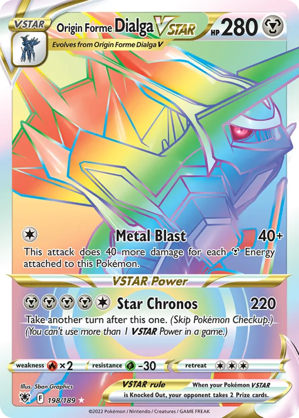 Origin Forme Dialga VSTAR Pokémon Astral Radiance #198 Holo