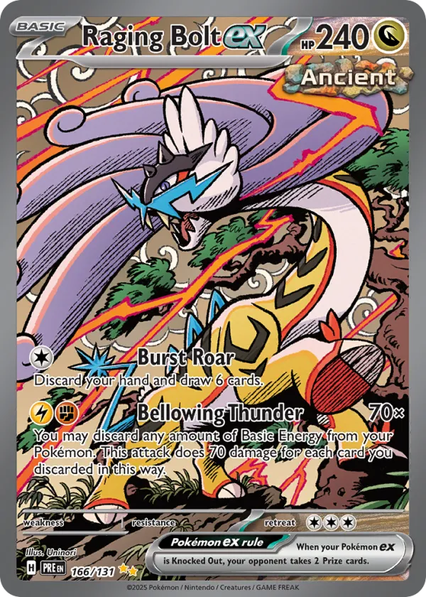 Raging Bolt ex Pokémon Prismatic Evolutions #166 Holo