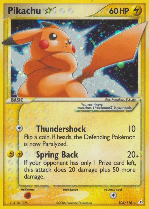 Pikachu ★ Pokémon Holon Phantoms #104 Holo