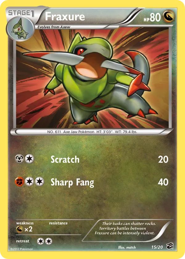Fraxure Pokémon Dragon Vault #15 Holo