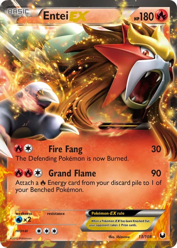 Entei-EX Pokémon Dark Explorers #13 Holo