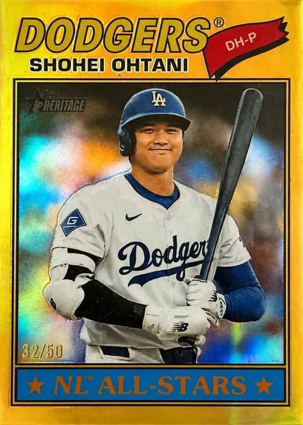 Shohei Ohtani 2026 Topps Heritage Chrome Baseball Gold Bordered Refractor #290