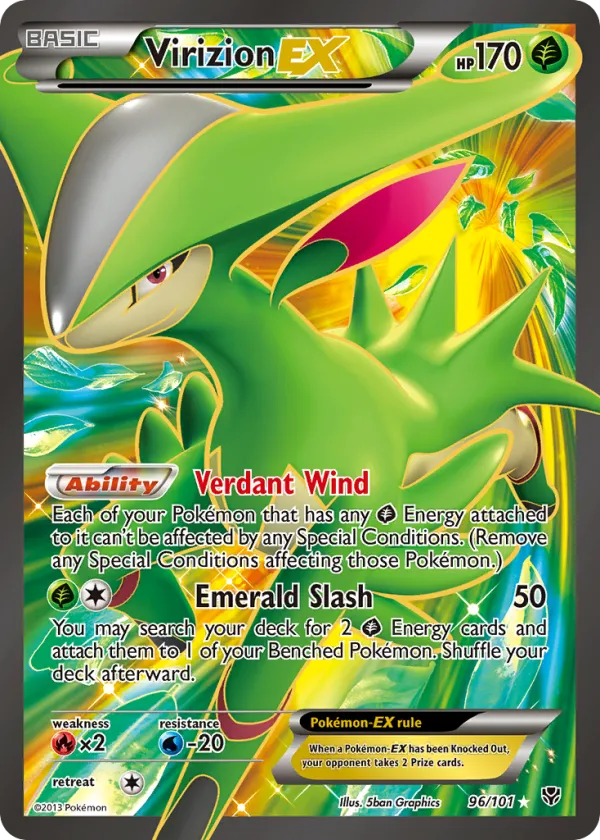 Virizion-EX Pokémon Plasma Blast #96 Holo
