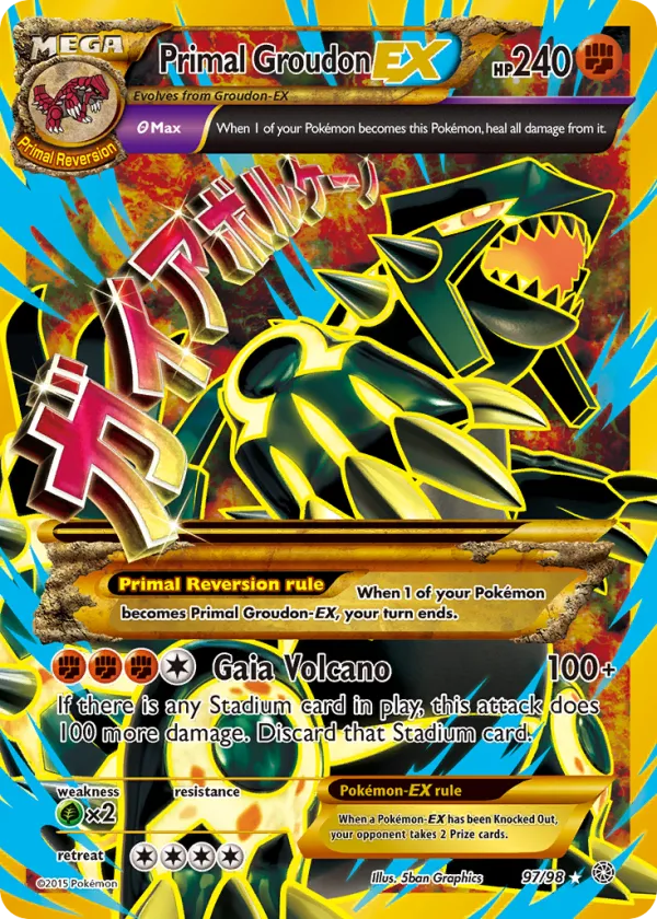 Primal Groudon-EX Pokémon Ancient Origins #97 Holo