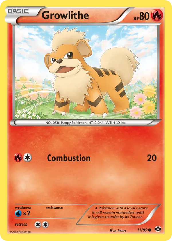 Growlithe Pokémon Next Destinies #11 Reverse Holo