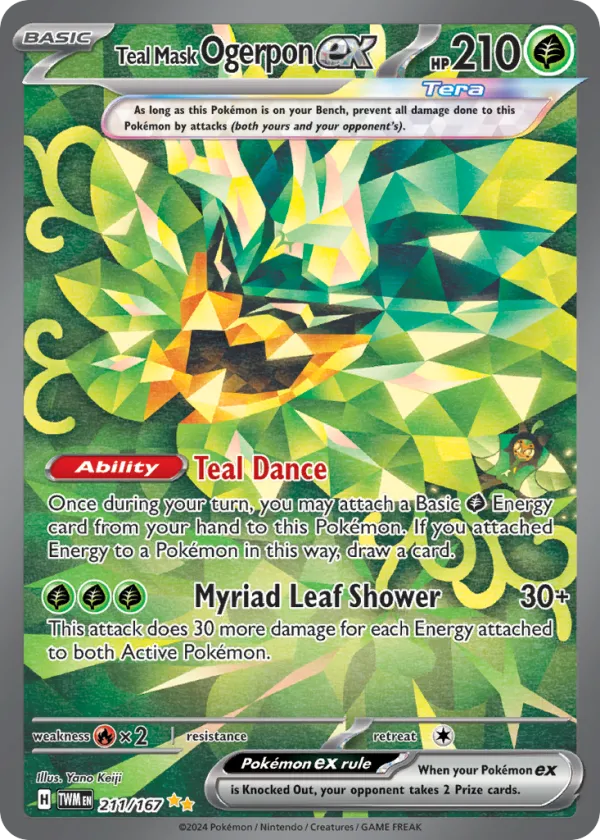 Teal Mask Ogerpon ex Pokémon Twilight Masquerade #211 Holo