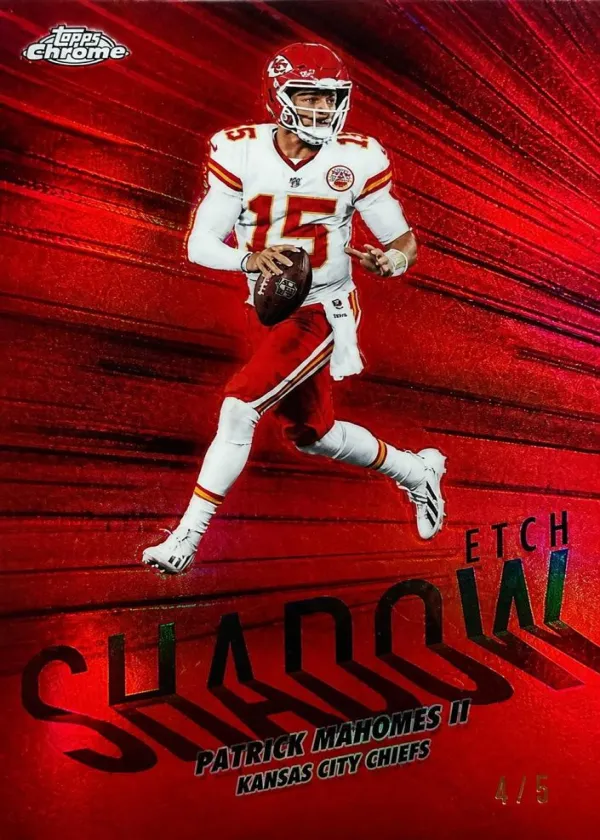 Patrick Mahomes II 2025 Topps Chrome Shadow Etch Football Red Refractor #SE-1