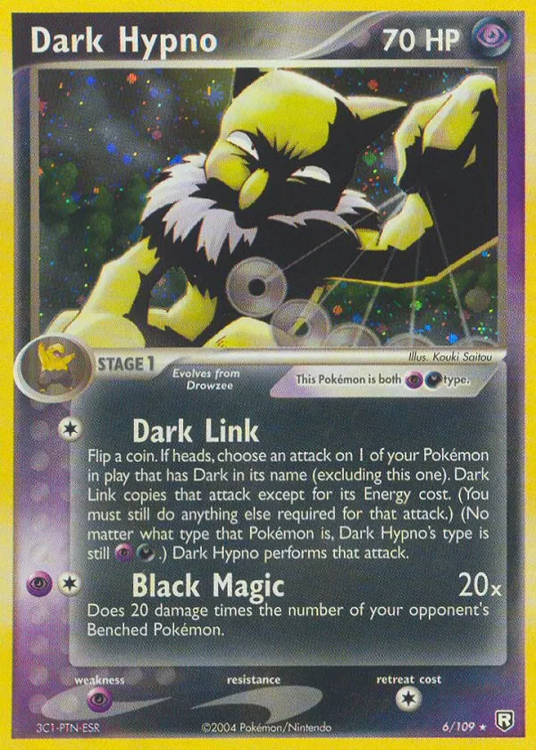 Dark Hypno Pokémon Team Rocket Returns #6 Reverse Holo