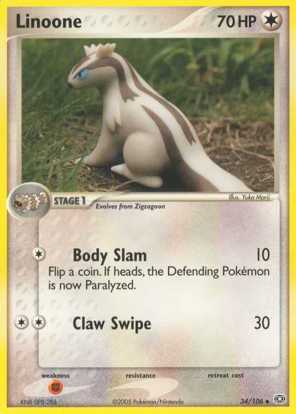 Linoone Pokémon Emerald #34 Reverse Holo