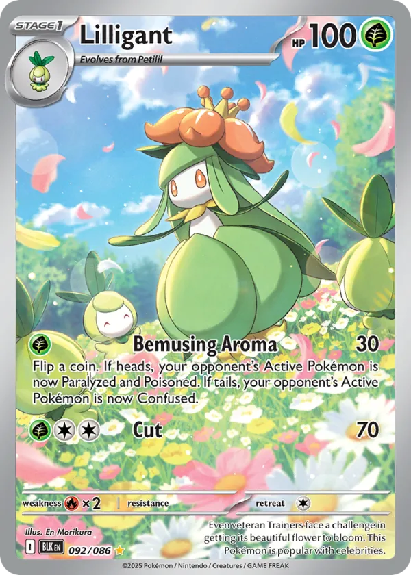 Lilligant Pokémon Black Bolt #92 Holo