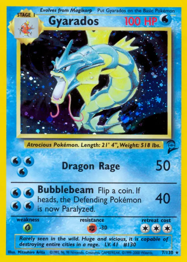 Gyarados Pokémon Base Set 2 #7 Holo