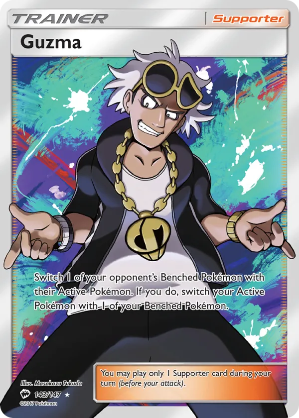 Guzma Pokémon Burning Shadows #143 Holo