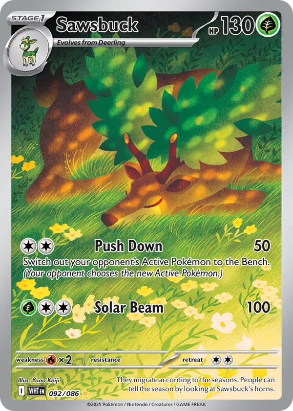 Sawsbuck Pokémon White Flare #92 Holo