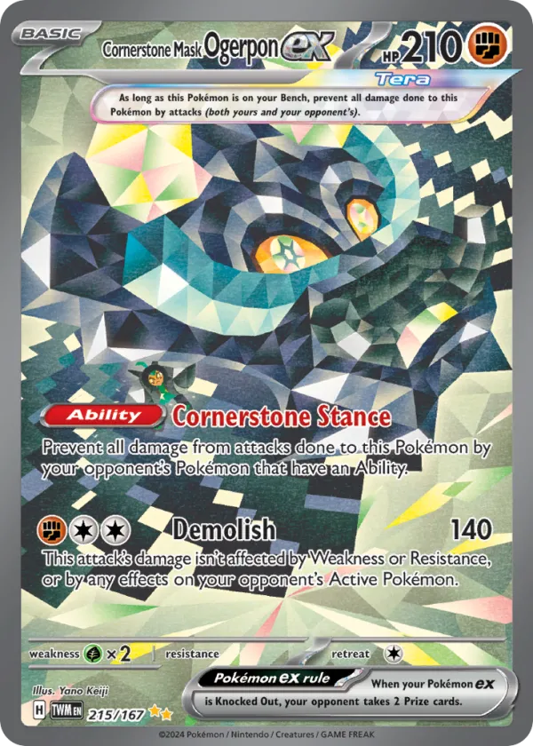 Cornerstone Mask Ogerpon ex Pokémon Twilight Masquerade #215 Holo