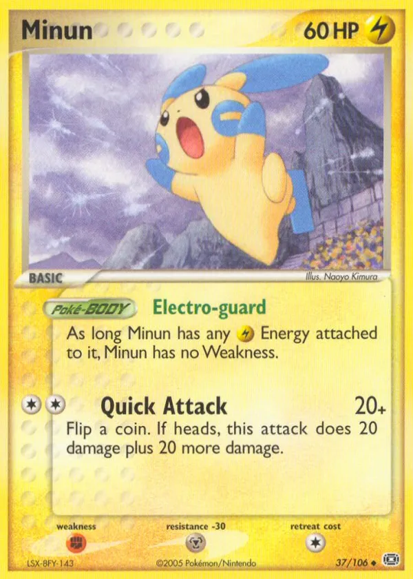 Minun Pokémon Emerald #37 Reverse Holo