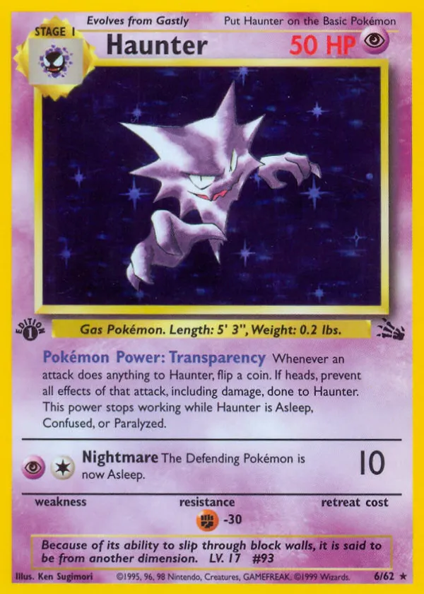 Haunter Pokémon Fossil #6 Unlimited Holo