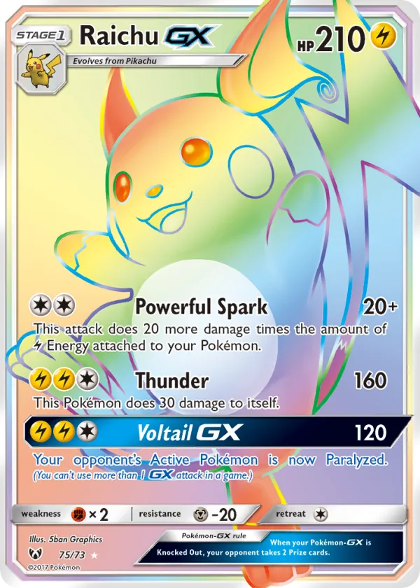 Raichu-GX Pokémon Shining Legends #75 Holo