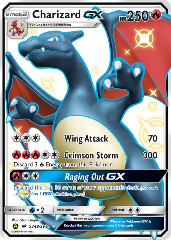 Charizard-GX Pokémon Hidden Fates Shiny Vault #SV49 Holo