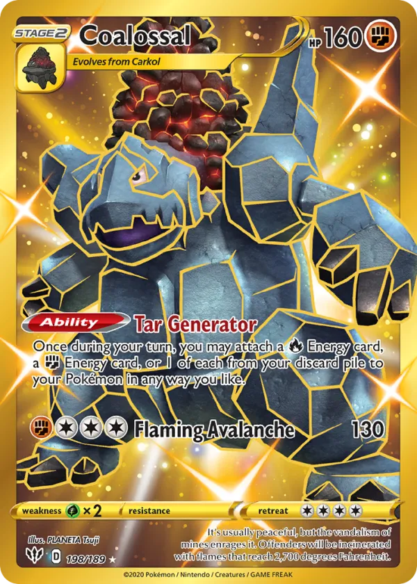 Coalossal Pokémon Darkness Ablaze #198 Holo