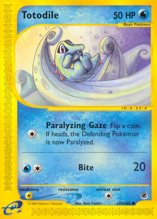 Totodile Pokémon Expedition Base Set #135 Reverse Holo