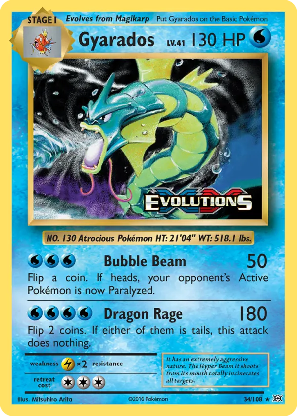 Gyarados Pokémon Evolutions #34 Reverse Holo