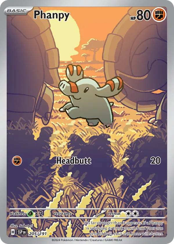 Phanpy Pokémon Surging Sparks #205 Holo