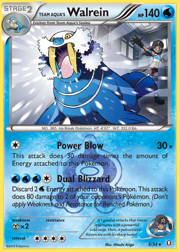 Team Aqua's Walrein Pokémon Double Crisis #5 Reverse Holo