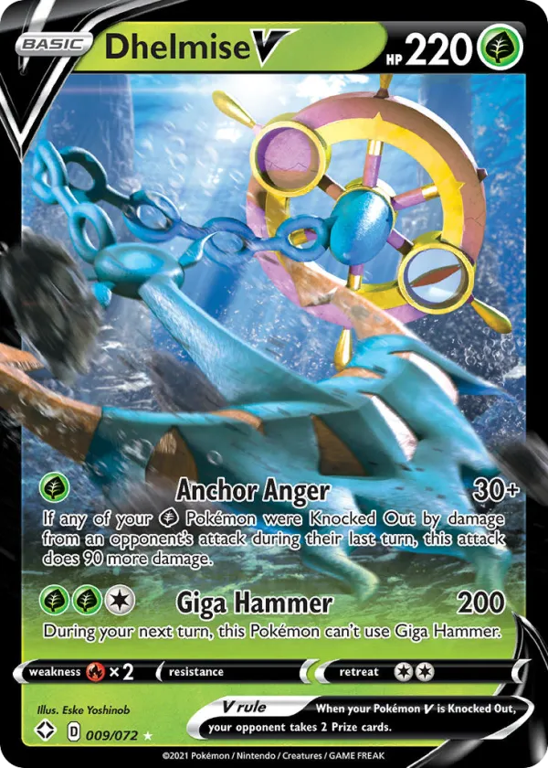 Dhelmise V Pokémon Shining Fates #9 Holo