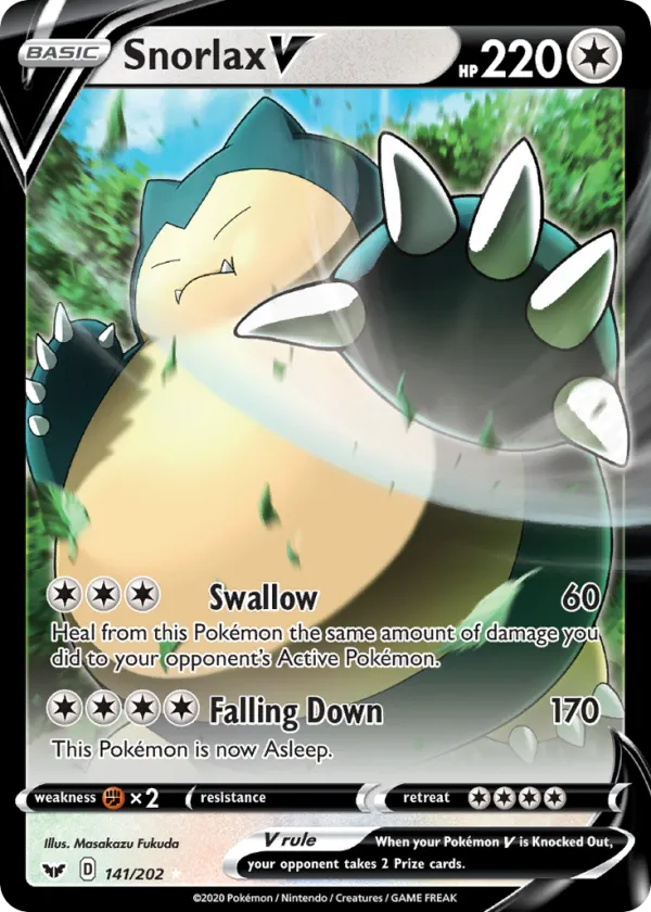 Snorlax V Pokémon Sword & Shield #141 Holo