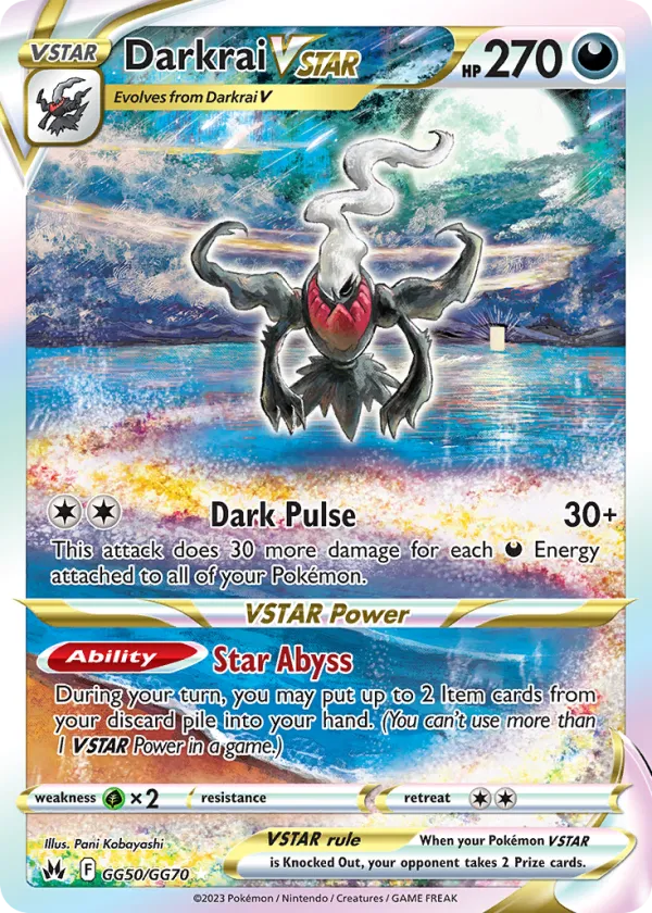 Darkrai VSTAR Pokémon Crown Zenith Galarian Gallery #GG50 Holo