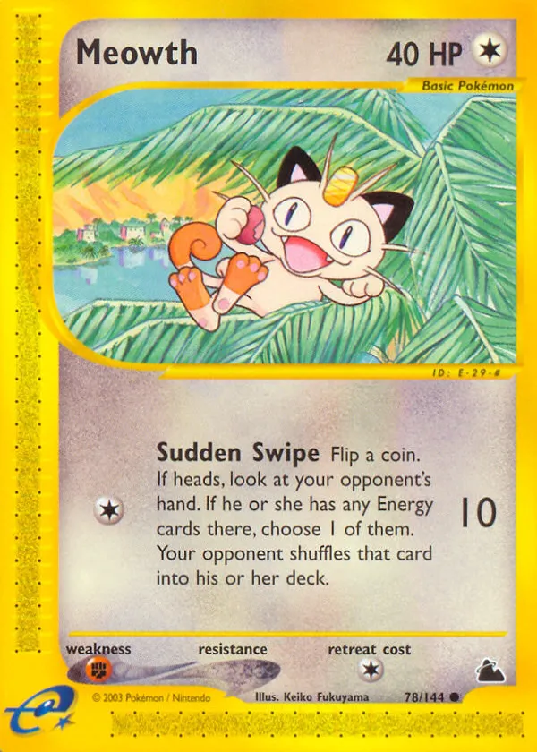 Meowth Pokémon Skyridge #78