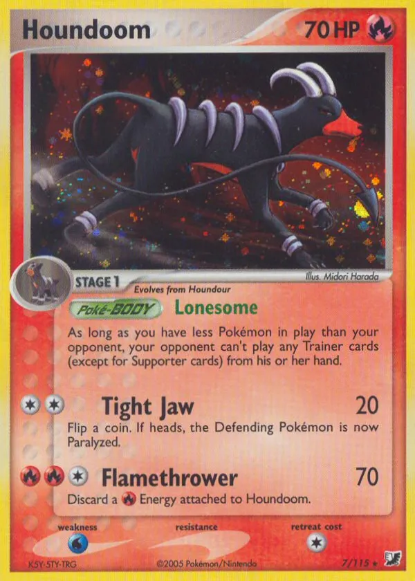 Houndoom Pokémon Unseen Forces #7 Reverse Holo