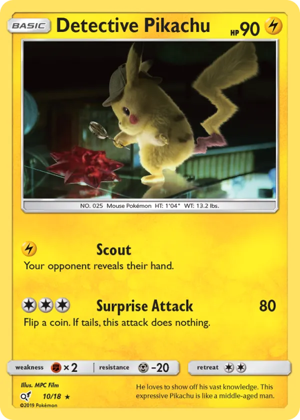 Detective Pikachu Pokémon Detective Pikachu #10 Holo