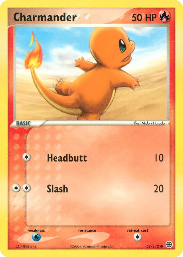 Charmander Pokémon FireRed & LeafGreen #58 Reverse Holo